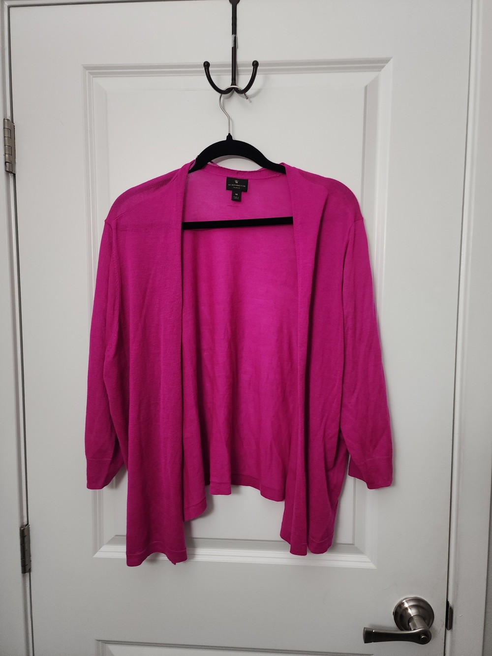 5/$30  Worthington Fuchsia Open-Front Women's Cardigan